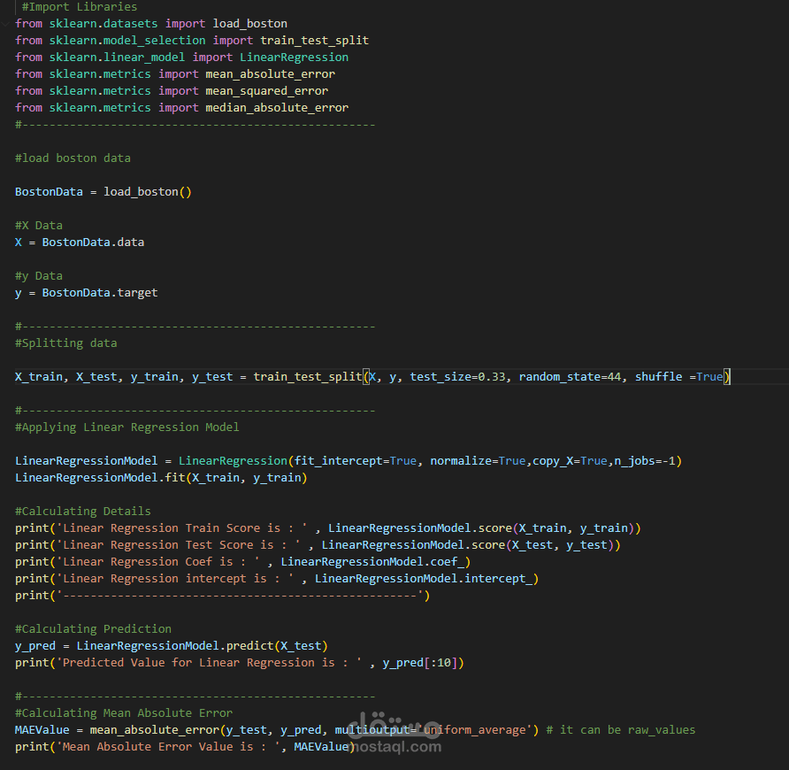 The Boston Housing linear regression ML project
