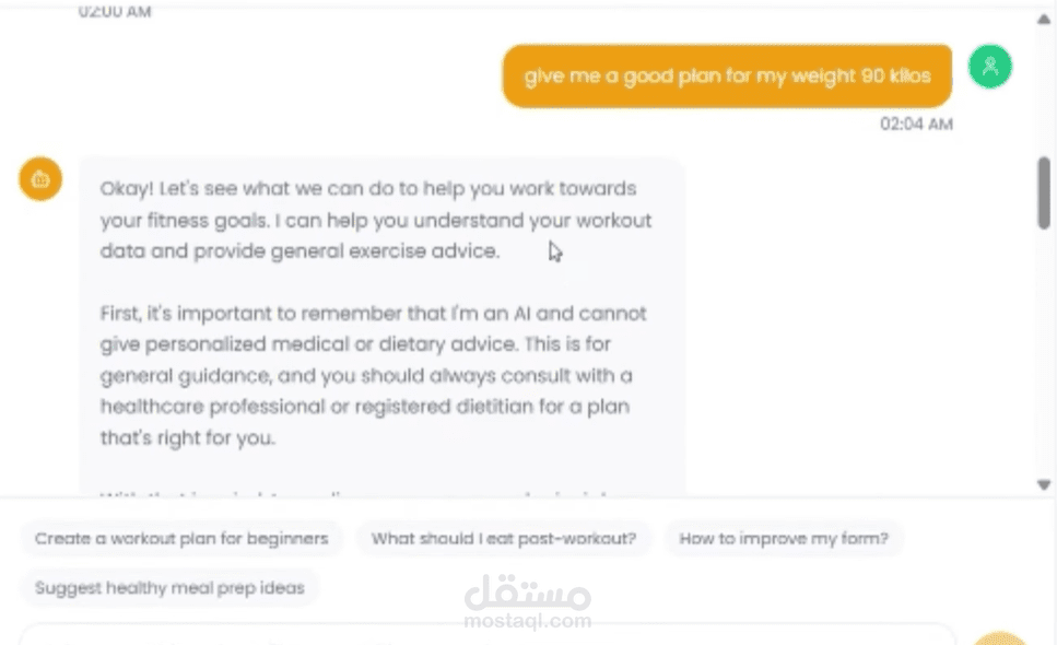 Health care and fitness chatbot