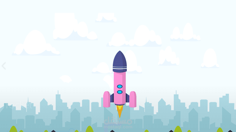 تصميم موشن جرافيك لانطلاق صاروخ فضائي