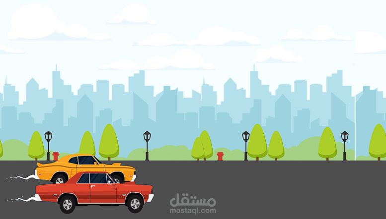 تصميم موشن جرافيك لسباق سيارات