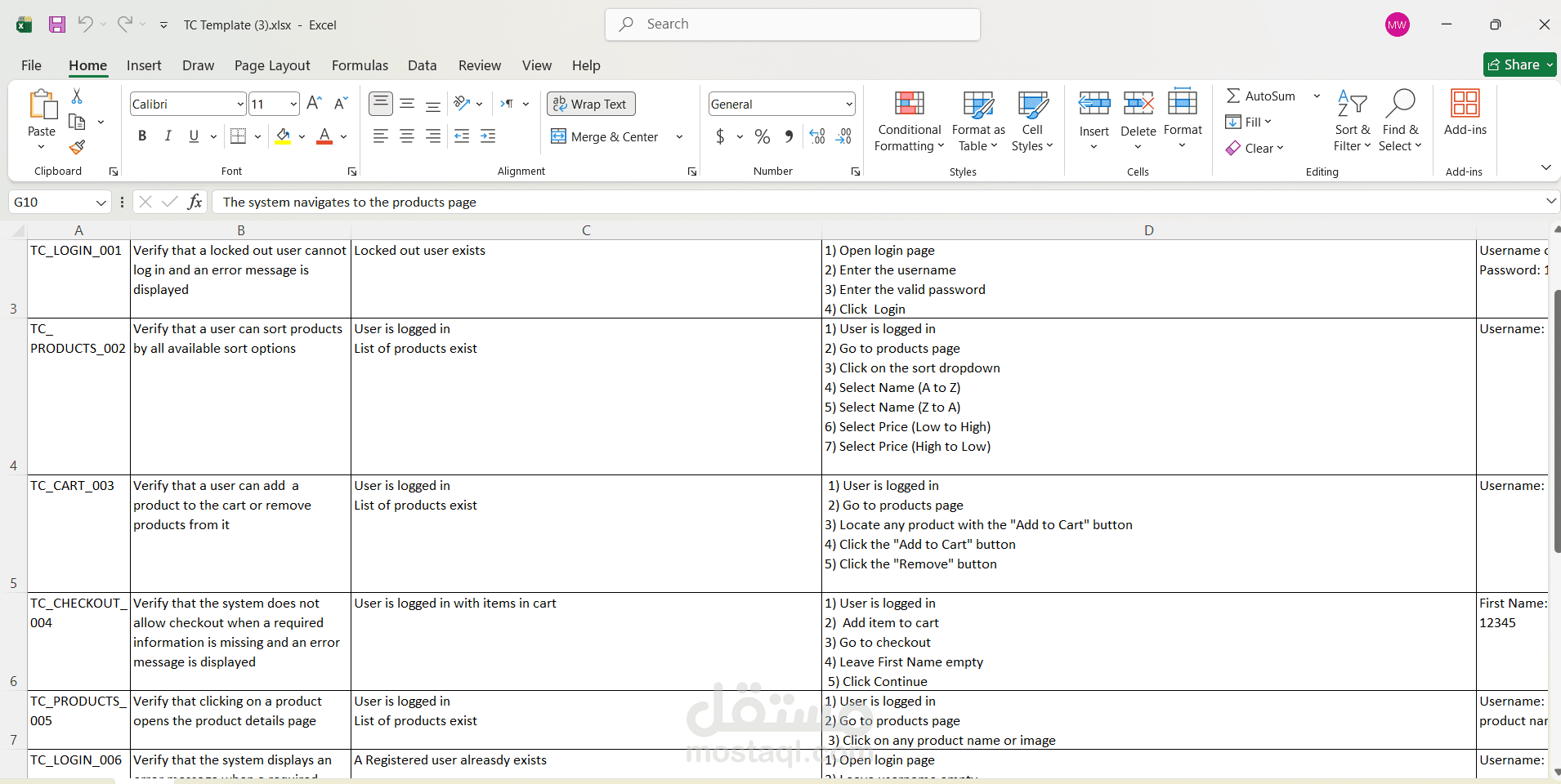 تطوير Test Cases لضمان جودة الموقع