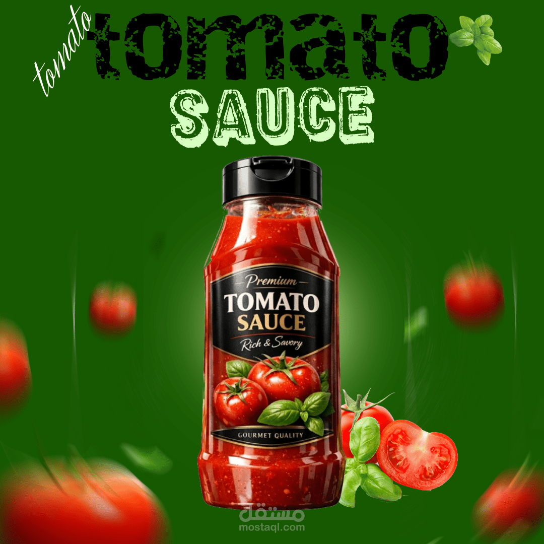 تصميم منشور سوشيال ميديا تصميم منشور عبوة صلصا طماطم
