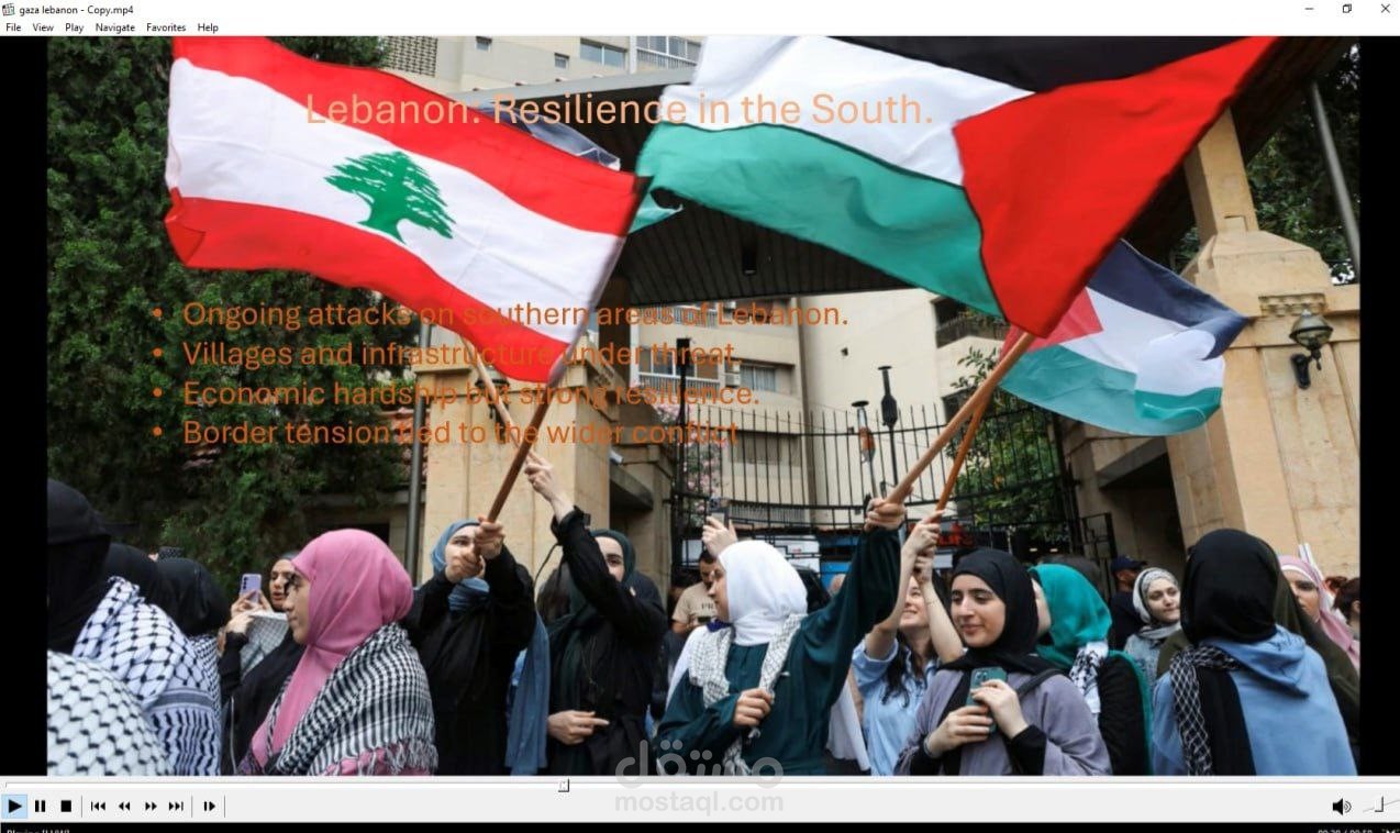 فيديو تعليمي عنفلسطين و لبنان
