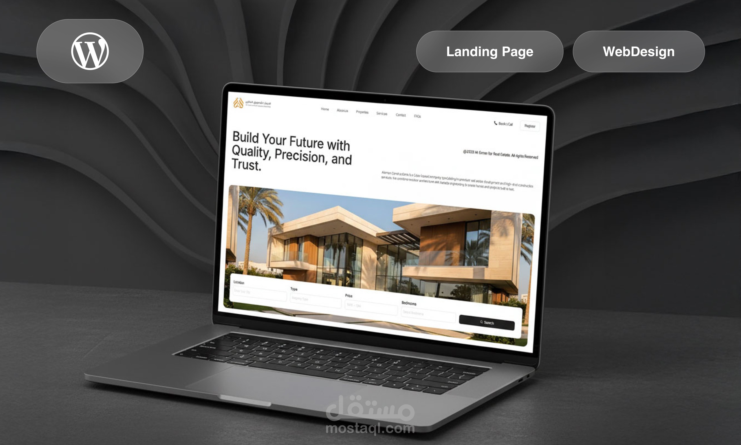 تصميم وانشاء موقع عقارات علي wordpress
