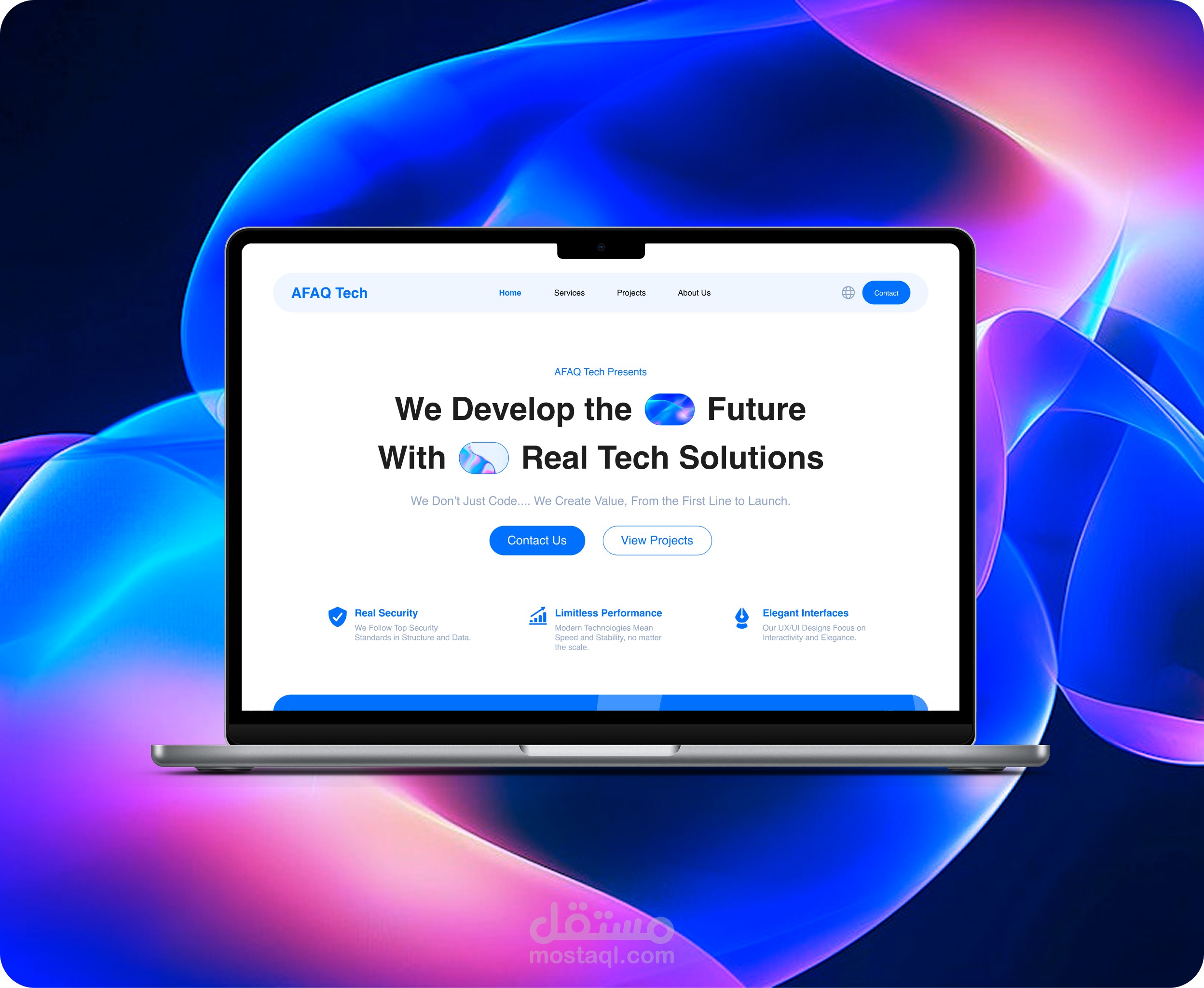 AFAQ Tech UI/UX Web Redesign