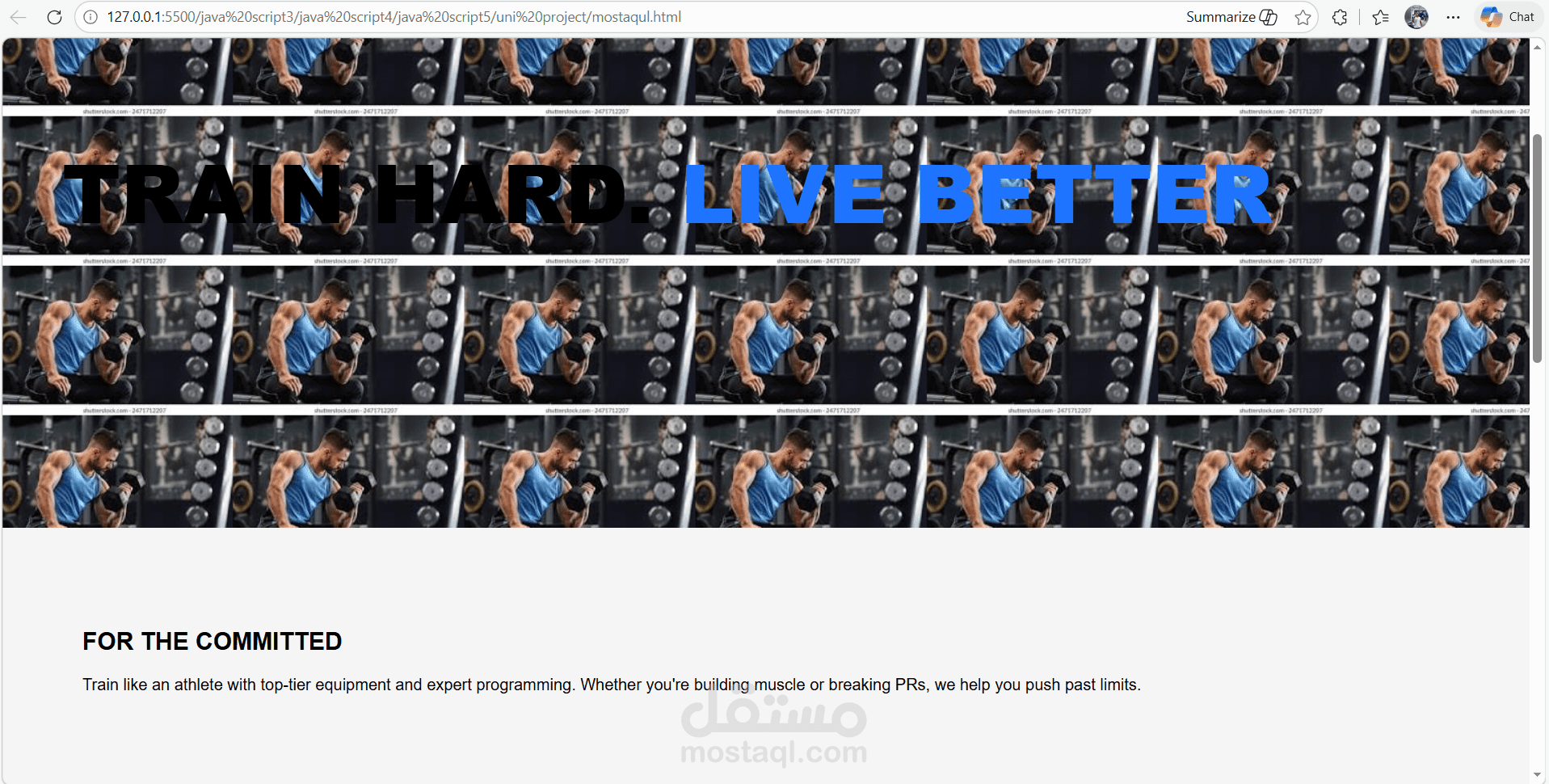 Modern Gym Landing Page Website