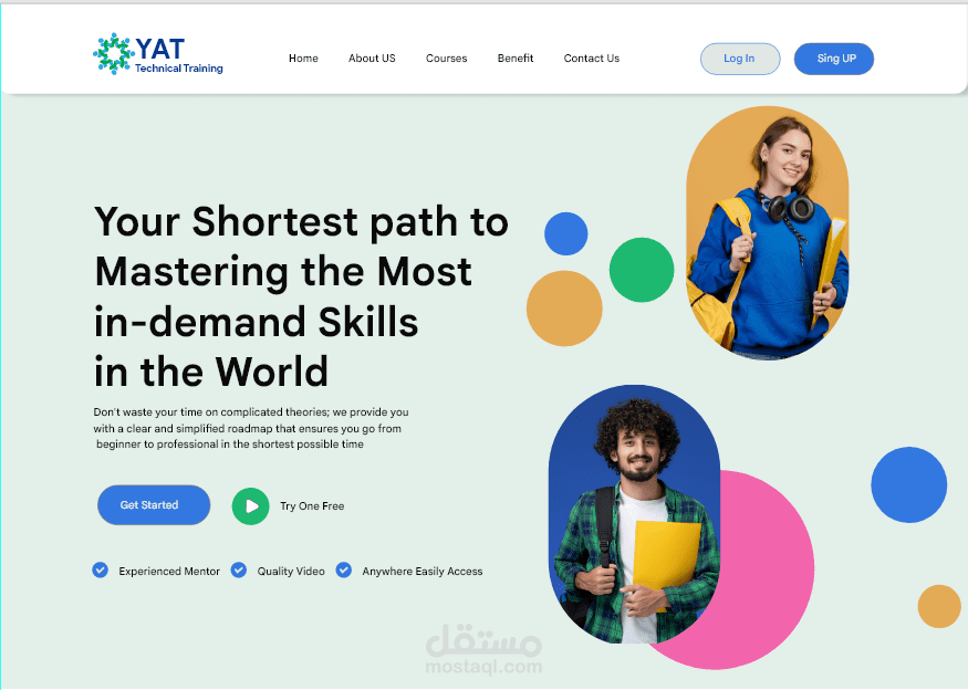 تصميم واجهة مستخدم (UI/UX) احترافية للمنصات والمواقع التعليمي