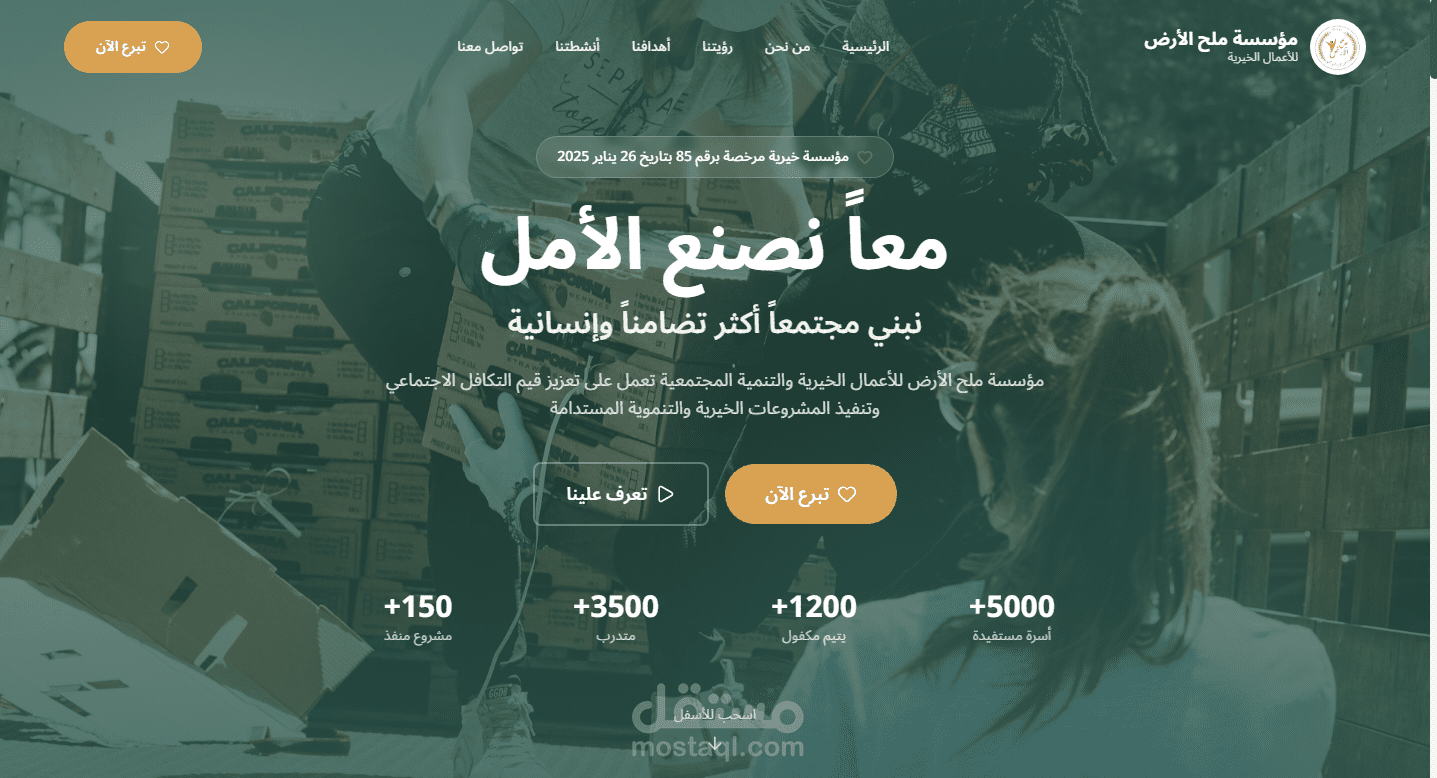 موقع مؤسسة خيرية