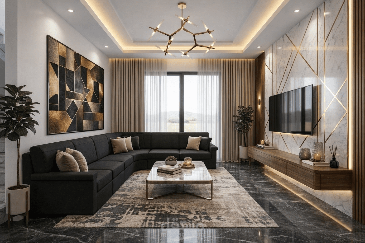 تفاصيل تصميم صالون من AMJ Design