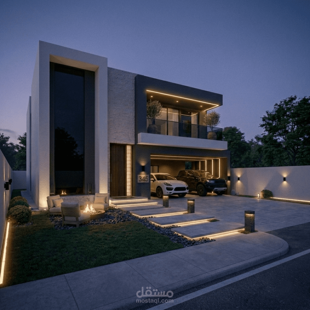 لقطات من تصميم فيلا تصميم عصري