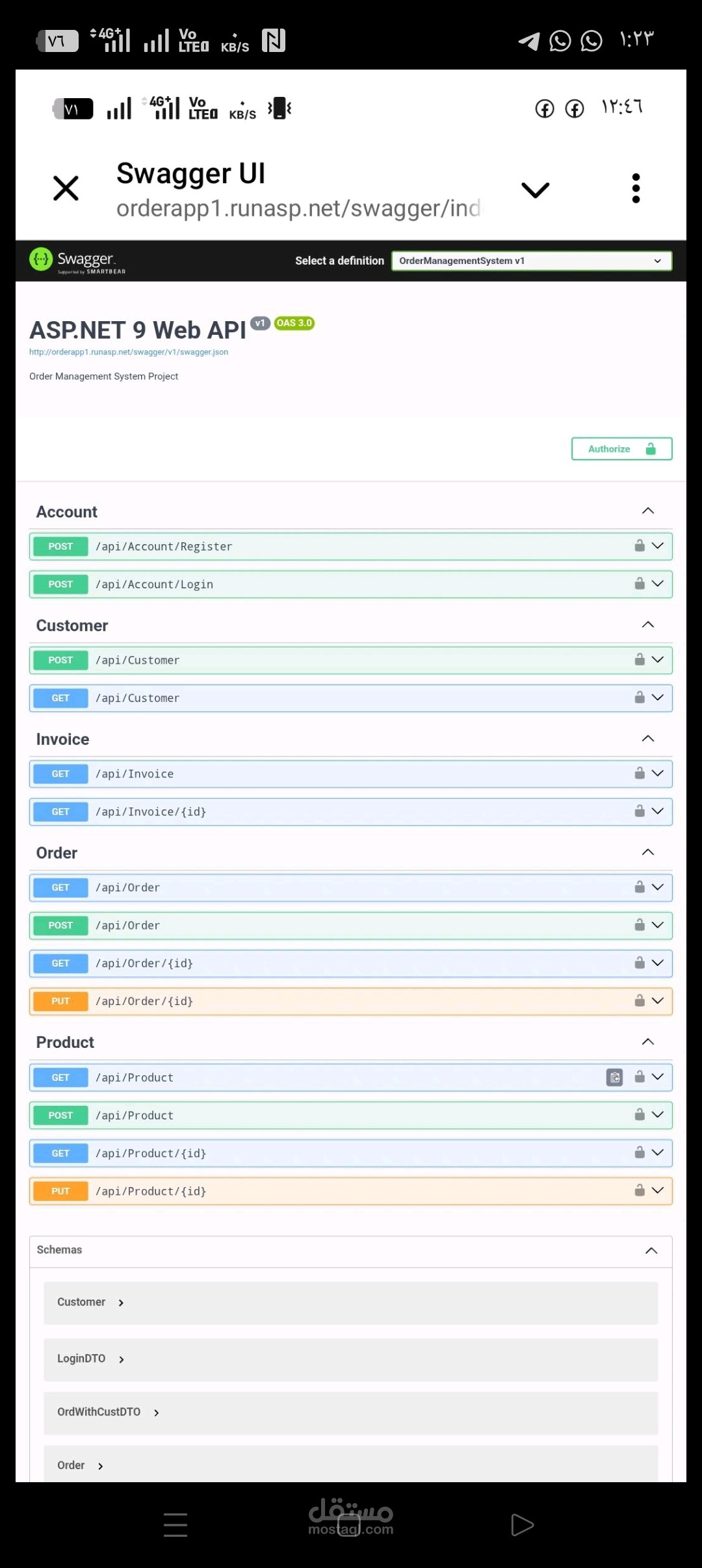 Restful Api (Order Management System)