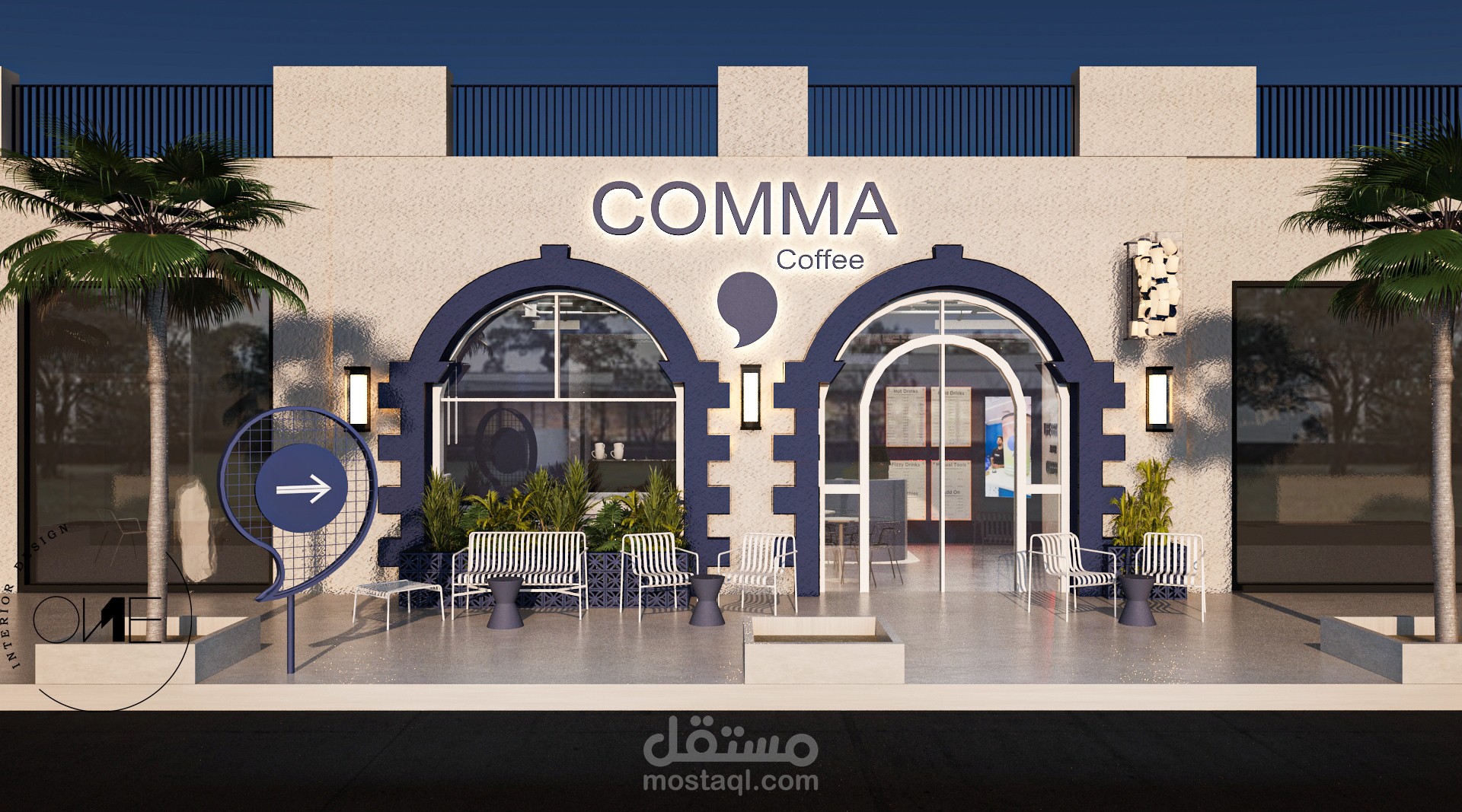 تصميم محل تجاري مع توزيع بشكل مثالي