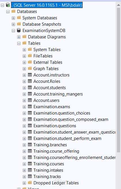 عمل قاعده بيانات لنظام نعليمي