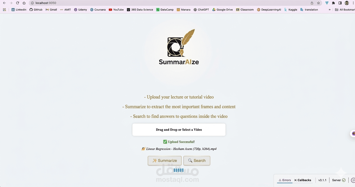 نظام تلخيص الفيديوهات العربية باستخدام الذكاء الاصطناعي (Agentic AI)