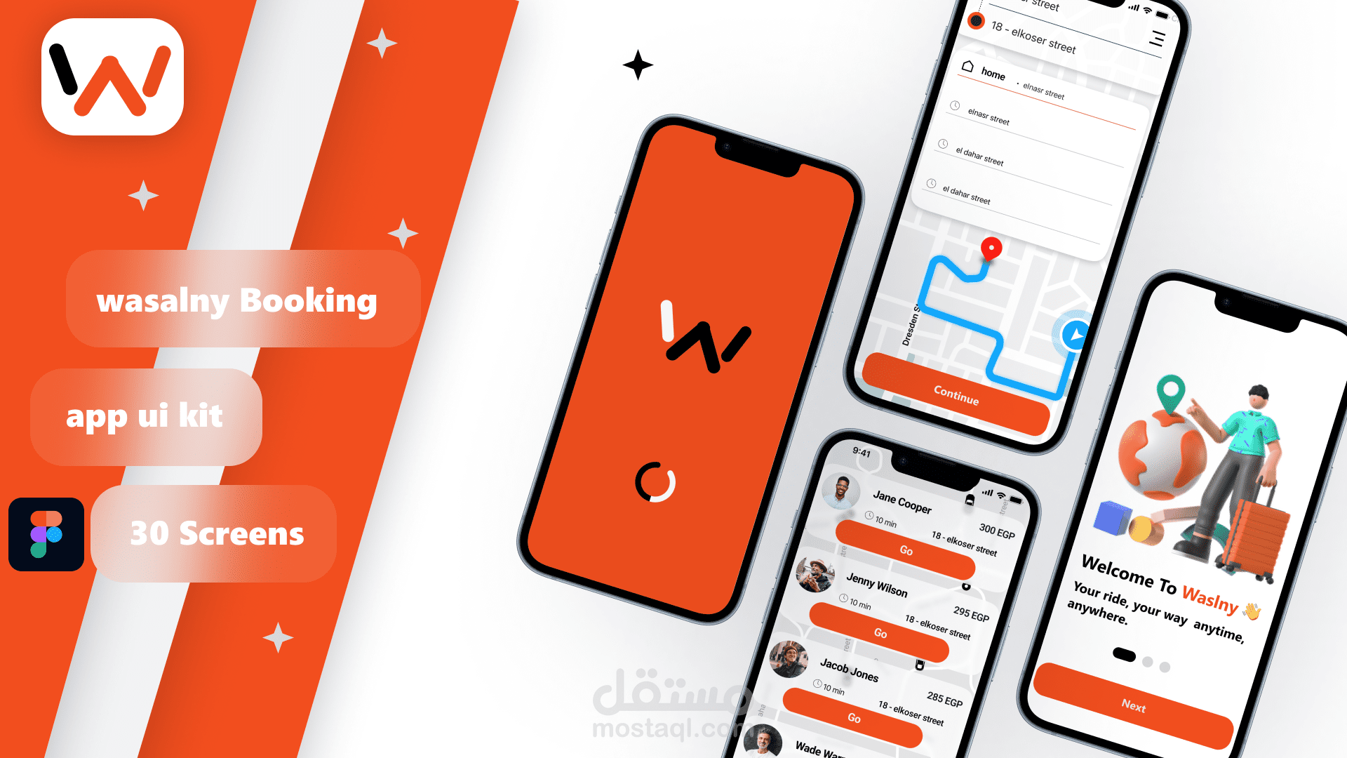 UI/UX Design لتطبيق توصيل ركاب