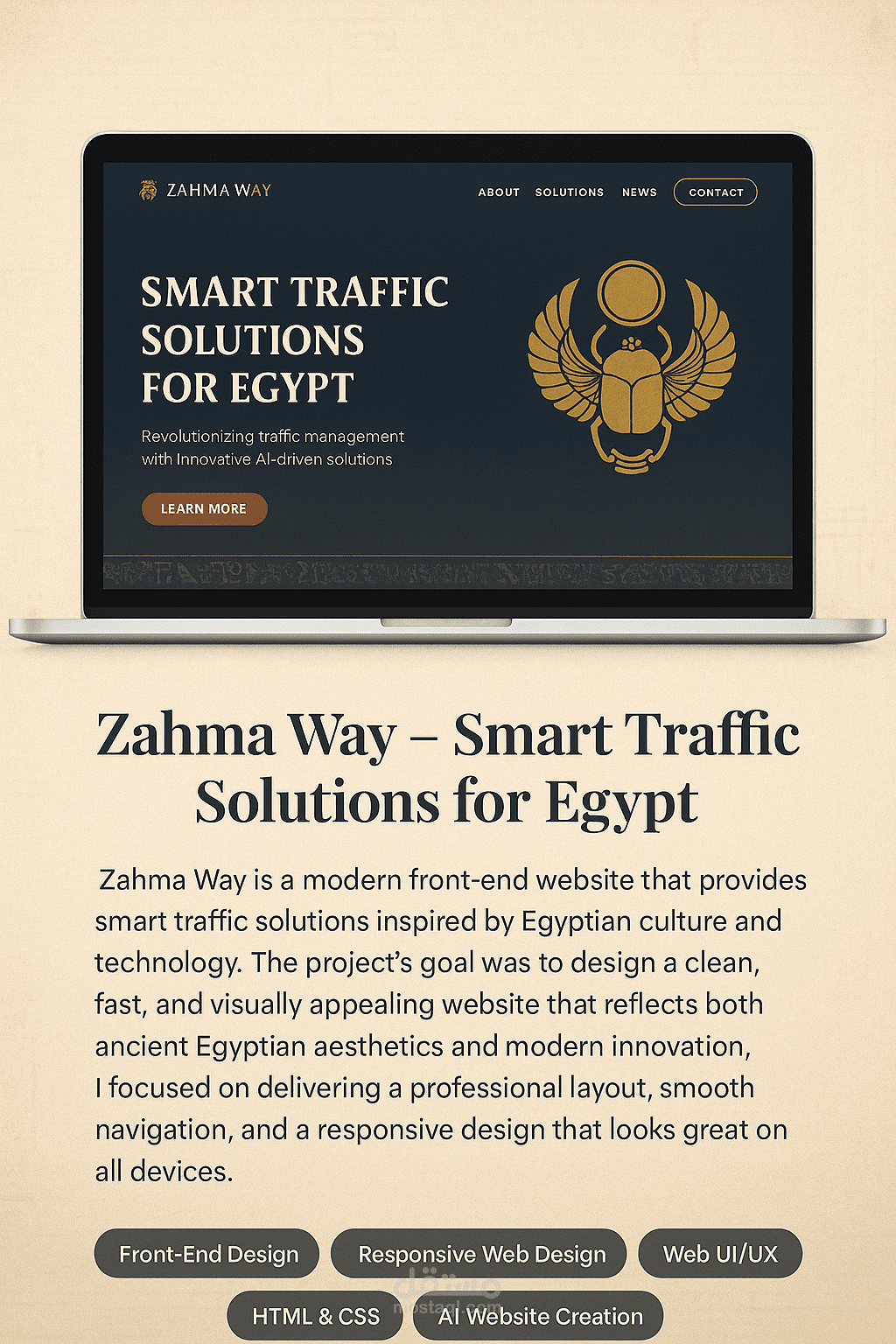 Zahma Way — تصميم واجهة موقع حلول مرور ذكية