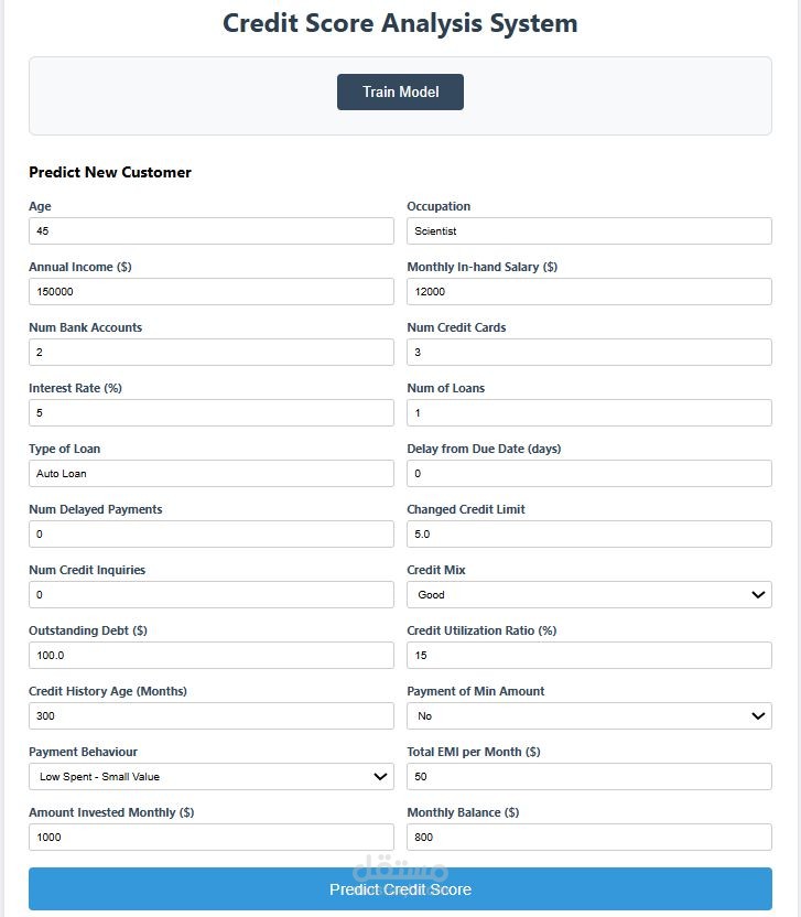 Credit Score Classification System