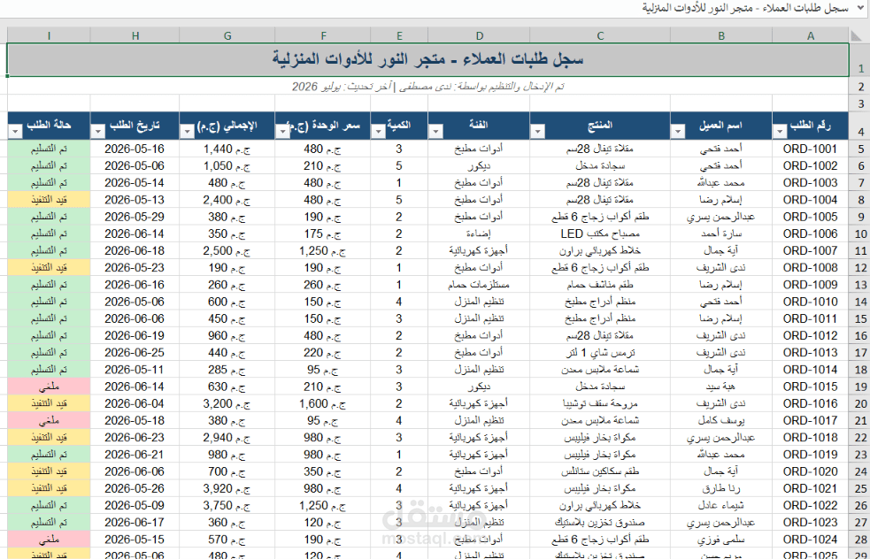 Data Entry and Excel Spreadsheet Organization