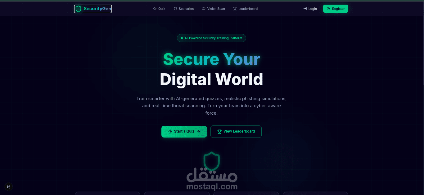 تطبيق ويب بالذكاء الاصطناعي لتوليد أسئلة الأمن السيبراني (Security Gen)