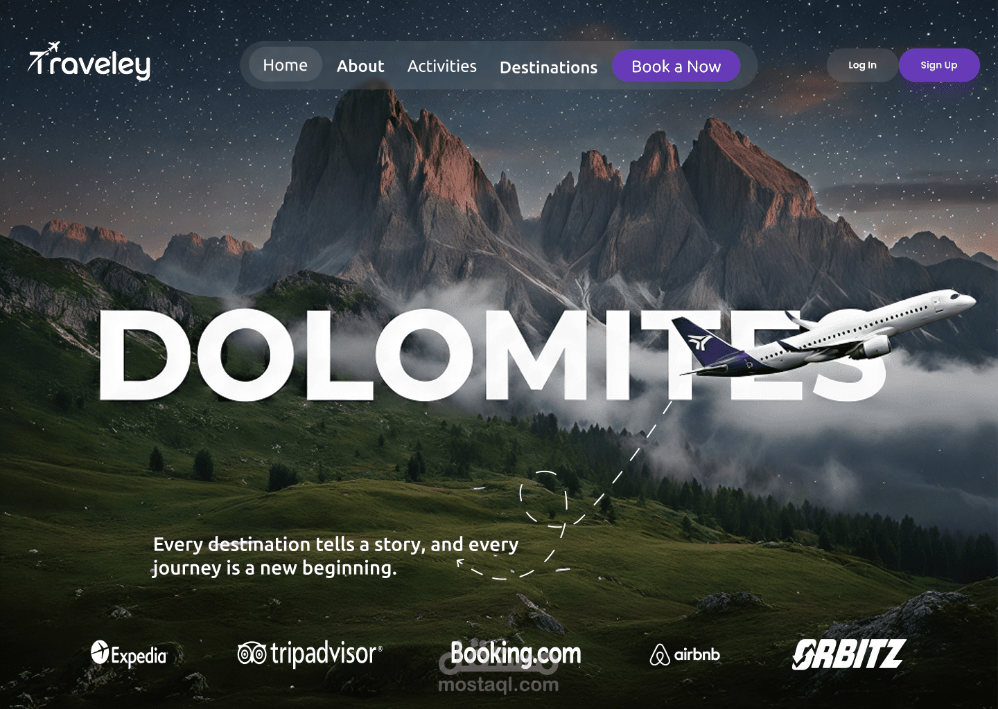 Traveley | Travel Landing Page – UX/UI Case Study