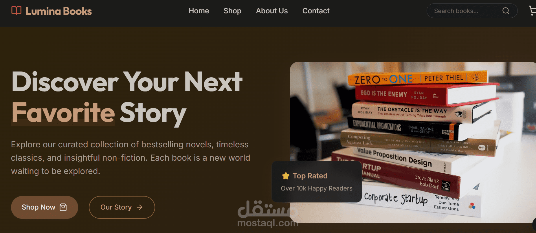 تطوير منصة "Lumina Books" - متجر كتب إلكتروني عصري ومتكامل