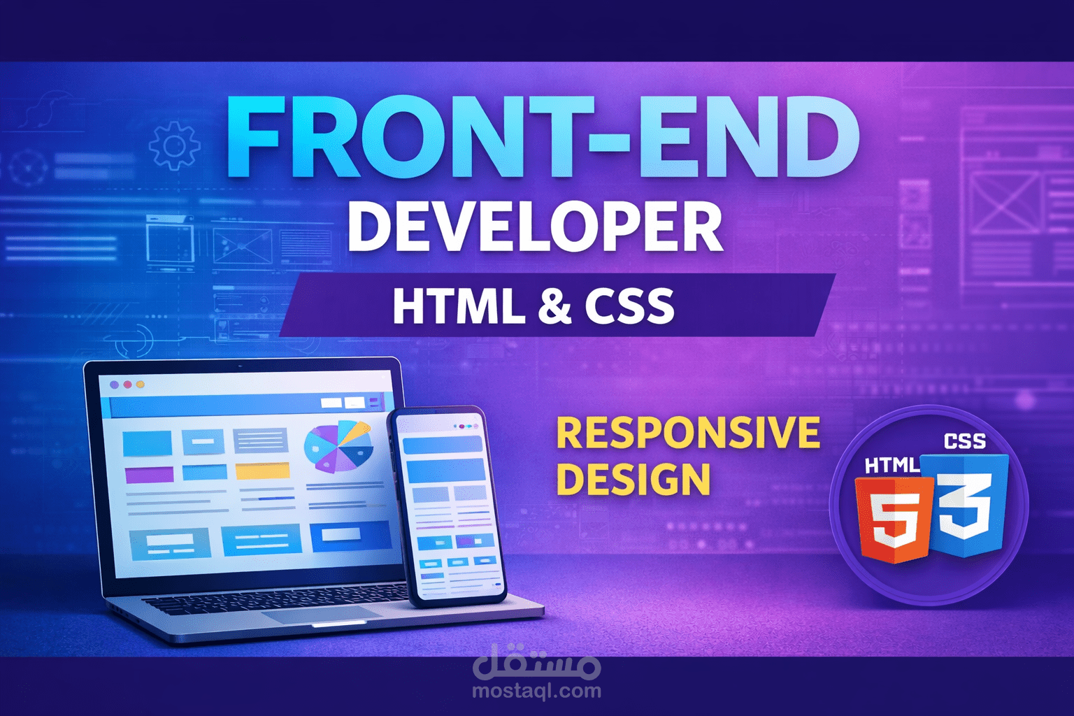 سأقوم بتصميم صفحة ويب احترافية باستخدام HTML و CSS متجاوبة مع جميع الأجهزة