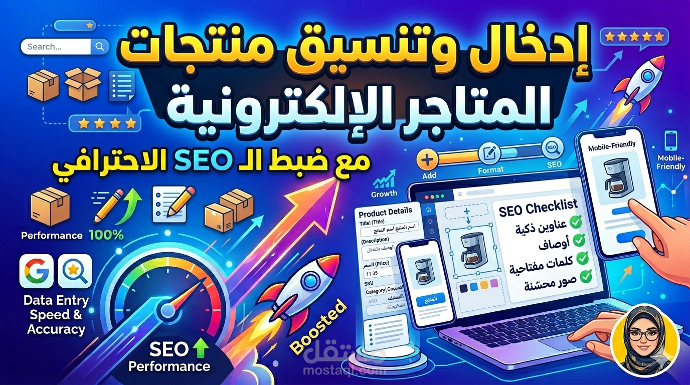 إدخال وتنسيق منتجات المتاجر الإلكترونية مع ضبط الـ SEO