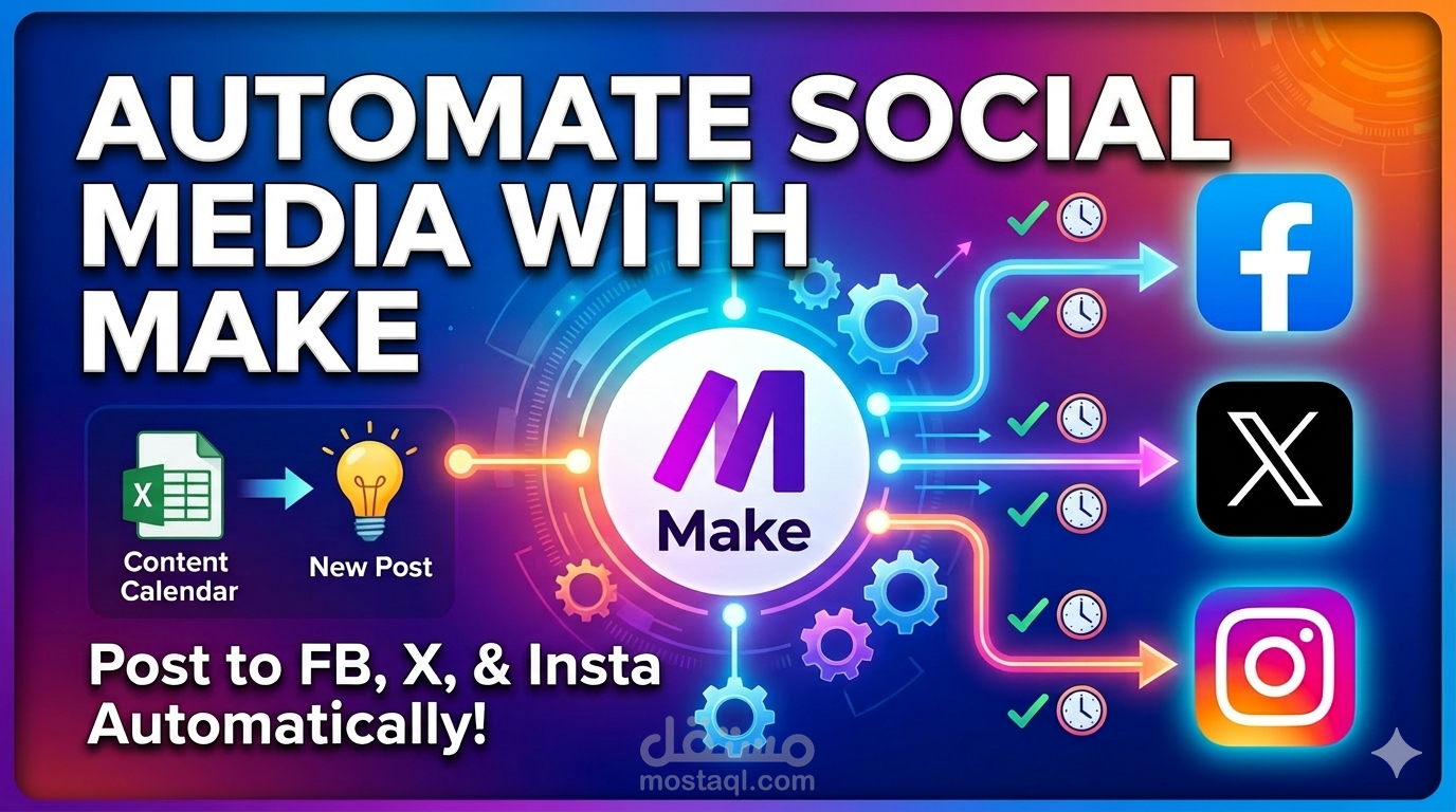 Make: أتمتة النشر على وسائل التواصل الاجتماعي