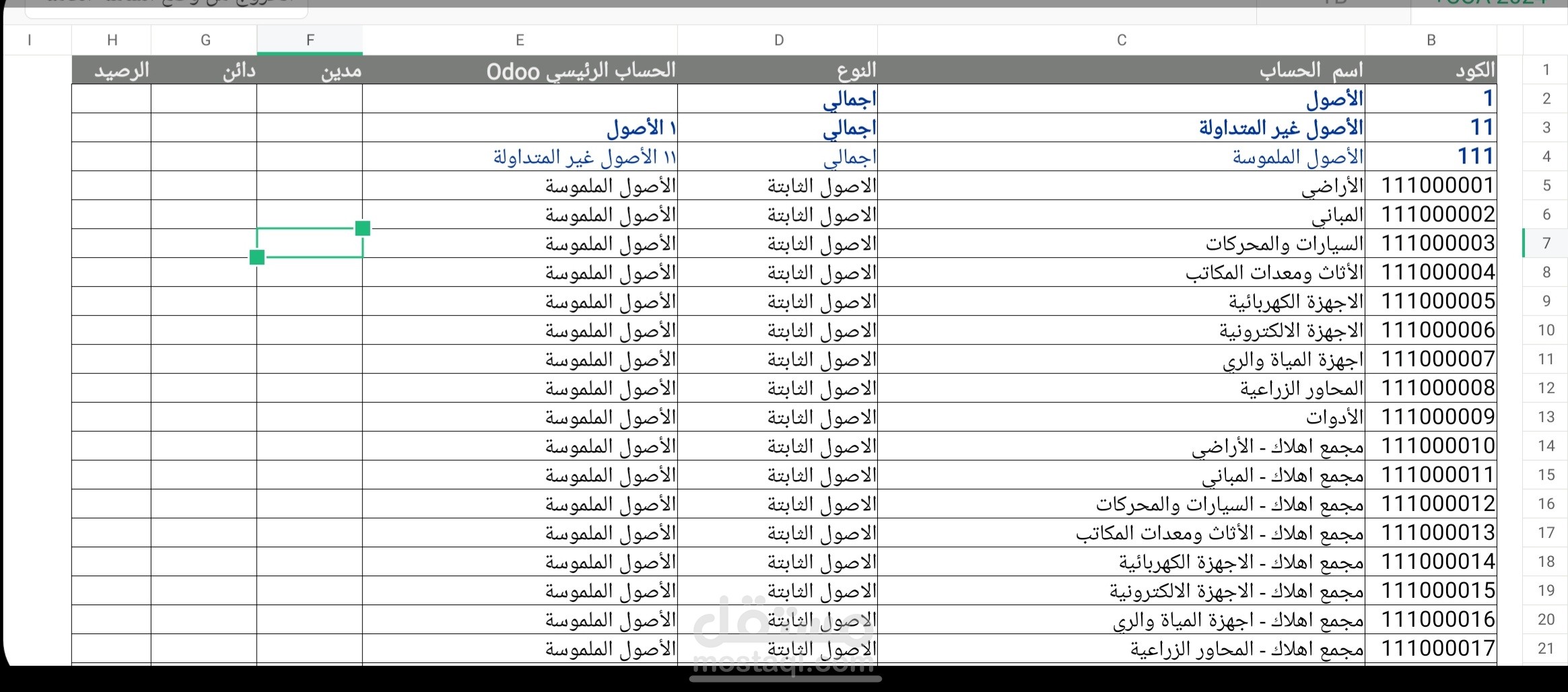 إعداد وهيكلة دليل حسابات (COA) وميزان مراجعة محاسبي احترافي