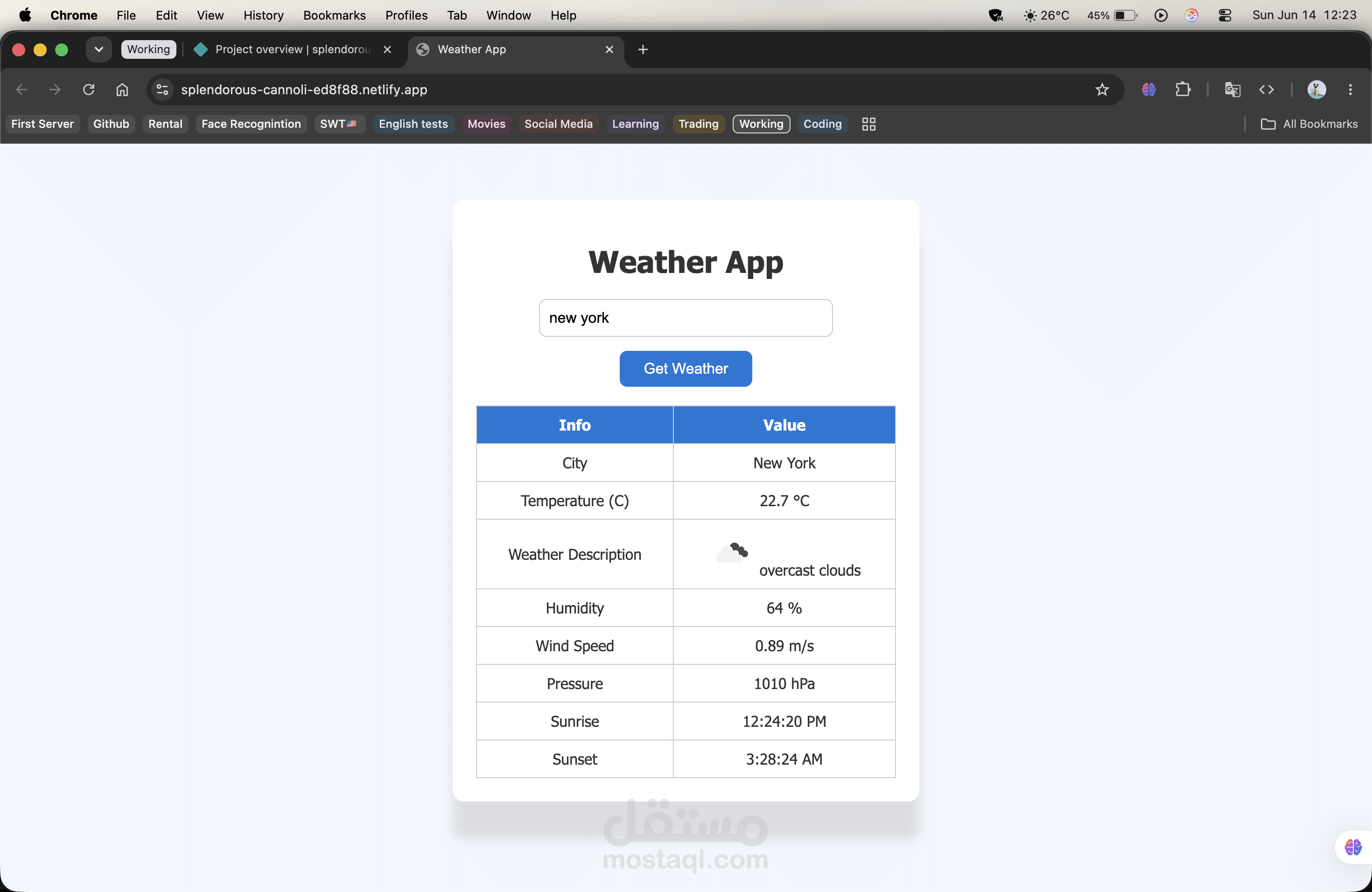 Weather App (Weather API Consumer)