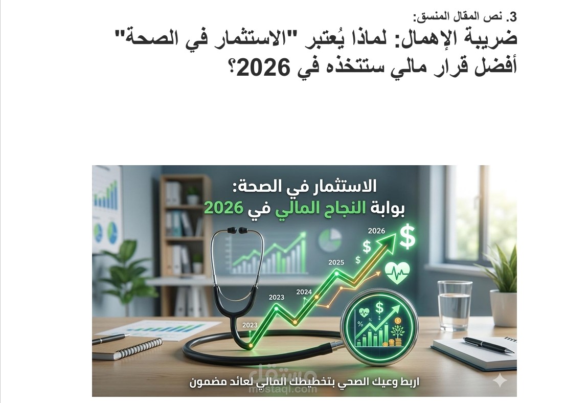 مقال مالي متوافق مع معايير SEO