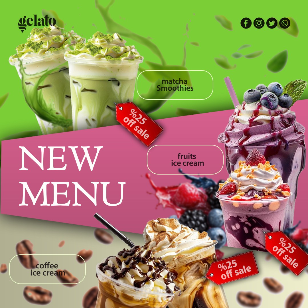 تصميم بوست سوشيال ميديا لمنيو جديد