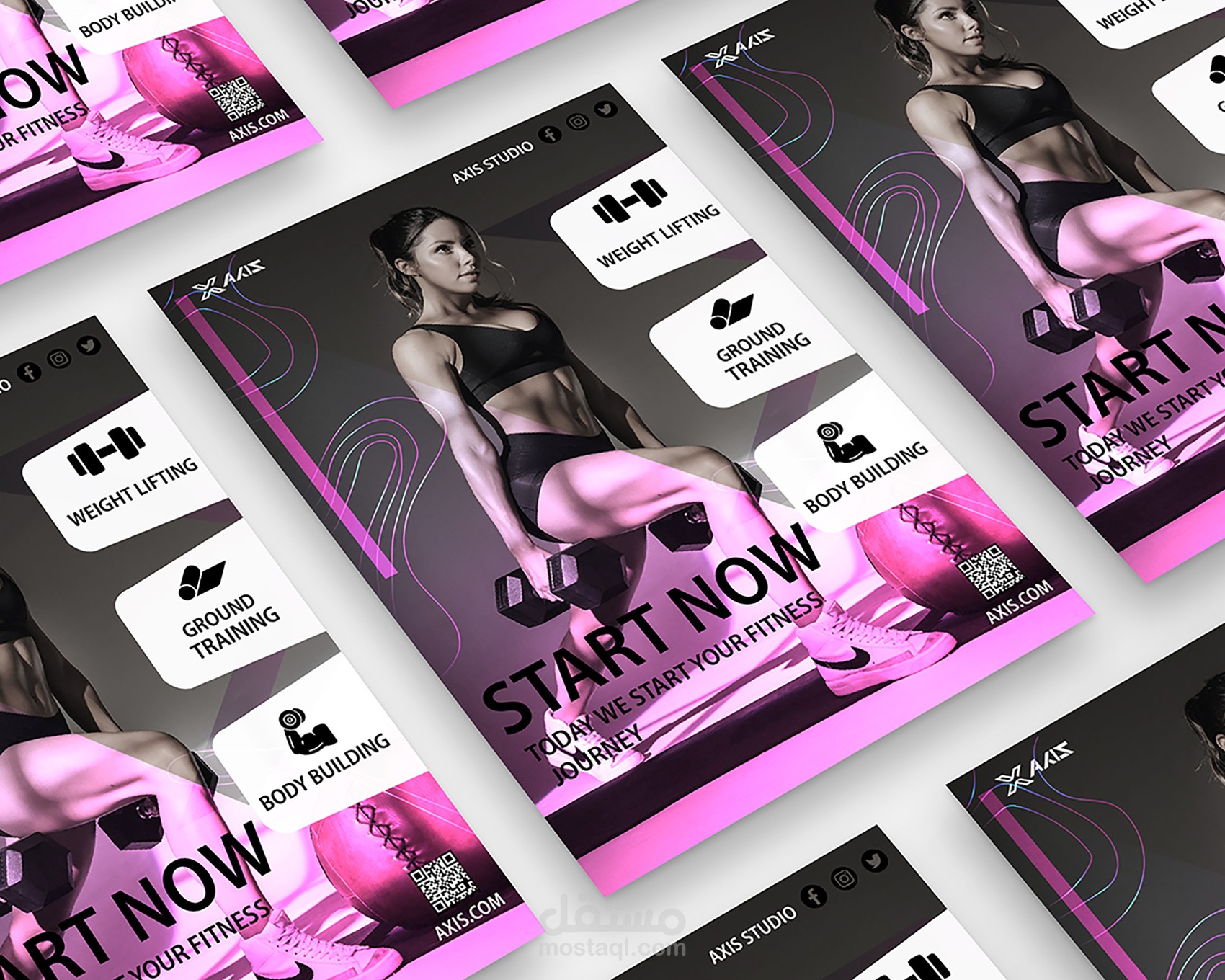 هوية براند متكاملة لبراند الفيتنس