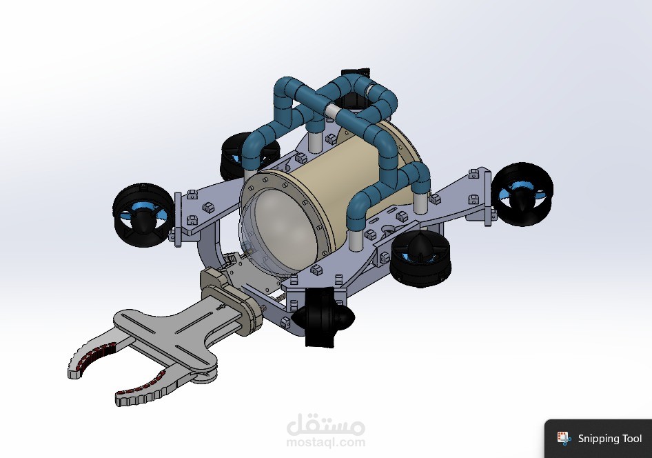 ROV او ربوات يعمل تحت الماء ويتحكم به من الخارج وبه كاميرات و جريبر