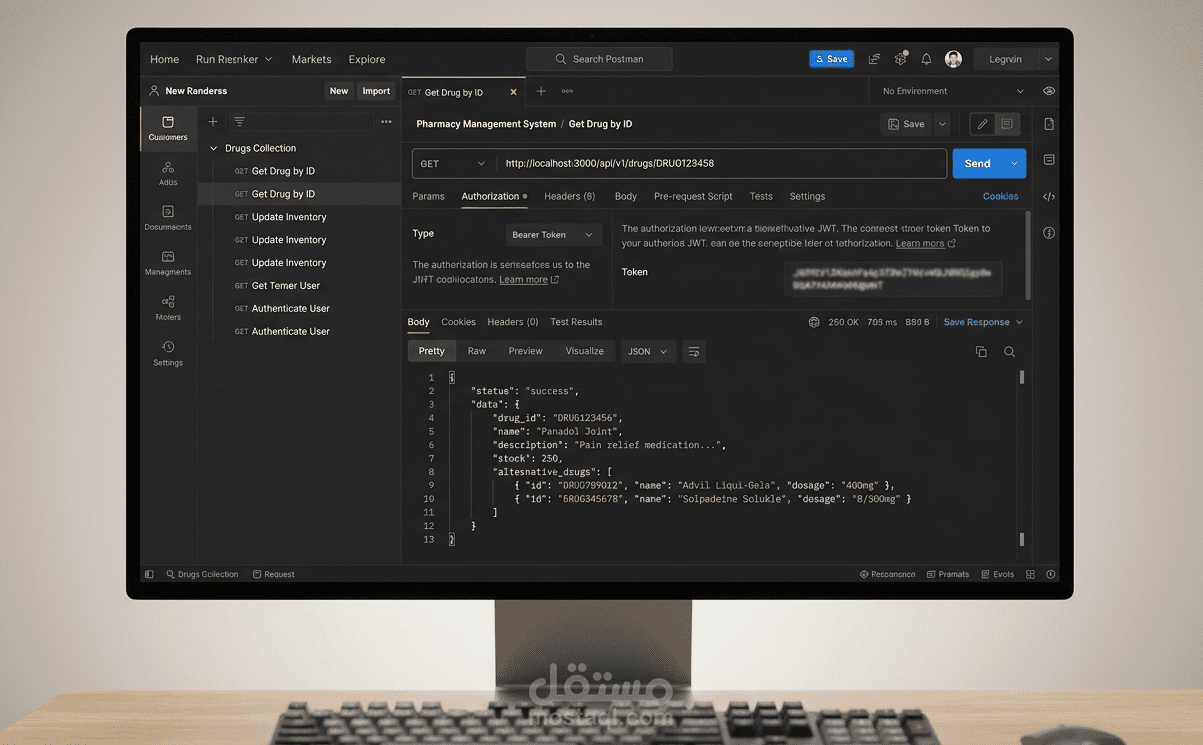 تطوير نظام إدارة صيدليات متكامل (Pharmacy Management API) باستخدام Node.js و MongoDB