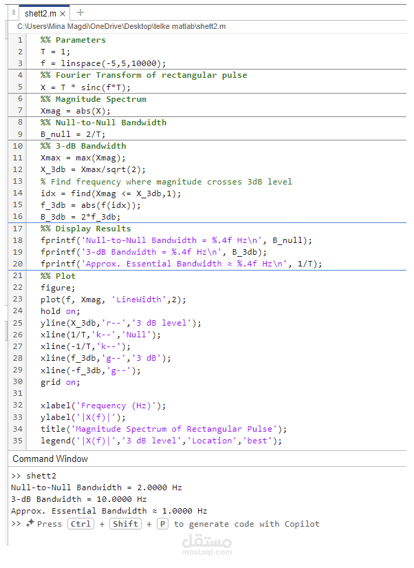 signals and telecommunication matlab