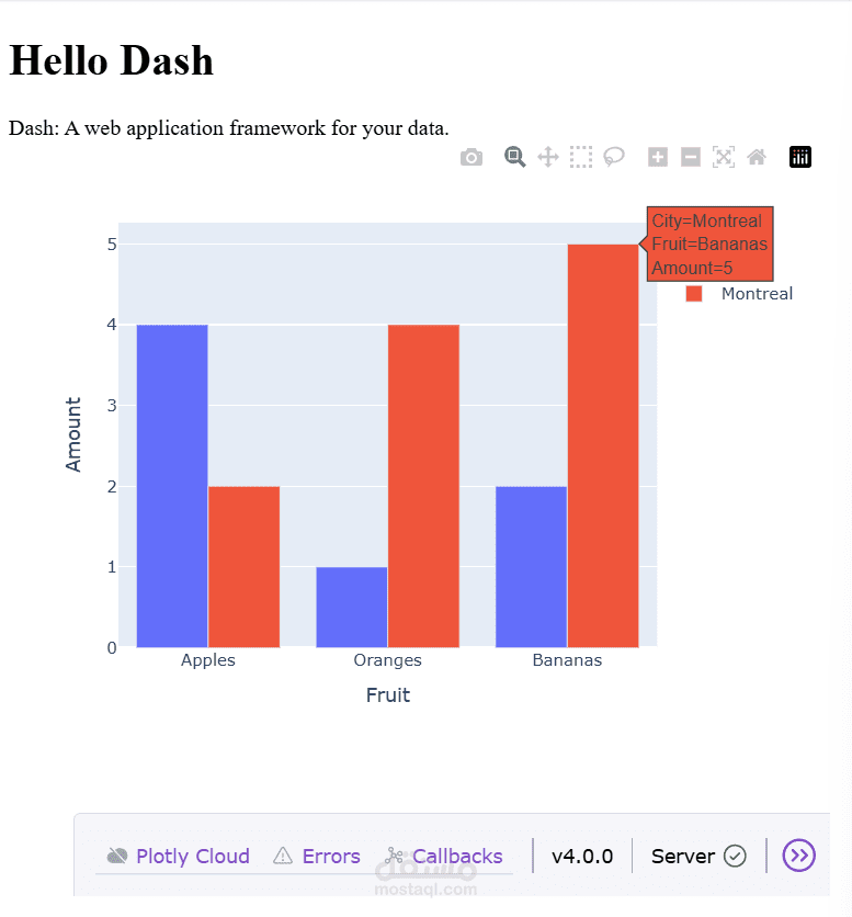 تطبيق ويب تفاعلي لعرض البيانات باستخدام Dash و Plotly
