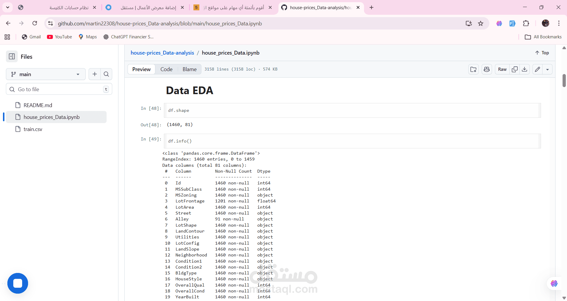 تحليل اسعارالمنازل