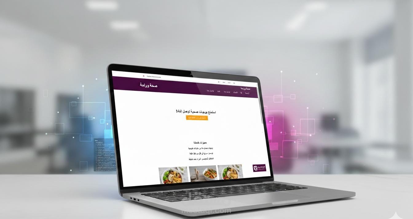 تصميم واجهة موقع إلكترونيات (Landing Page) متخصصة بشبكات غذائية صحية.