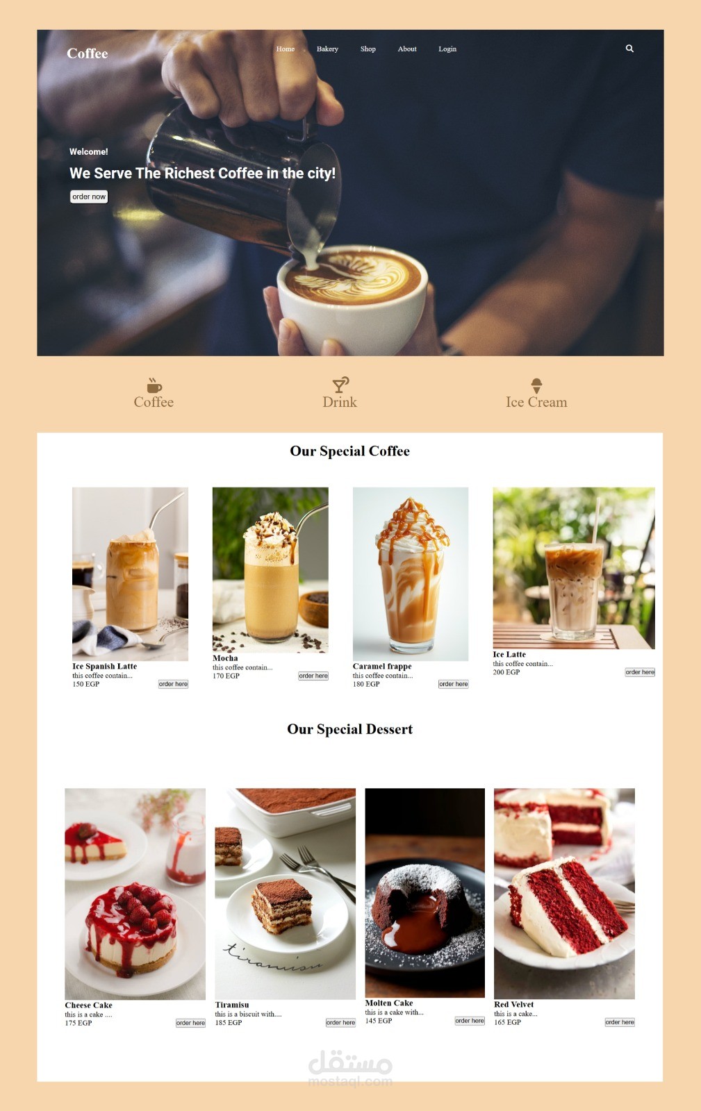 Coffee Shop Website