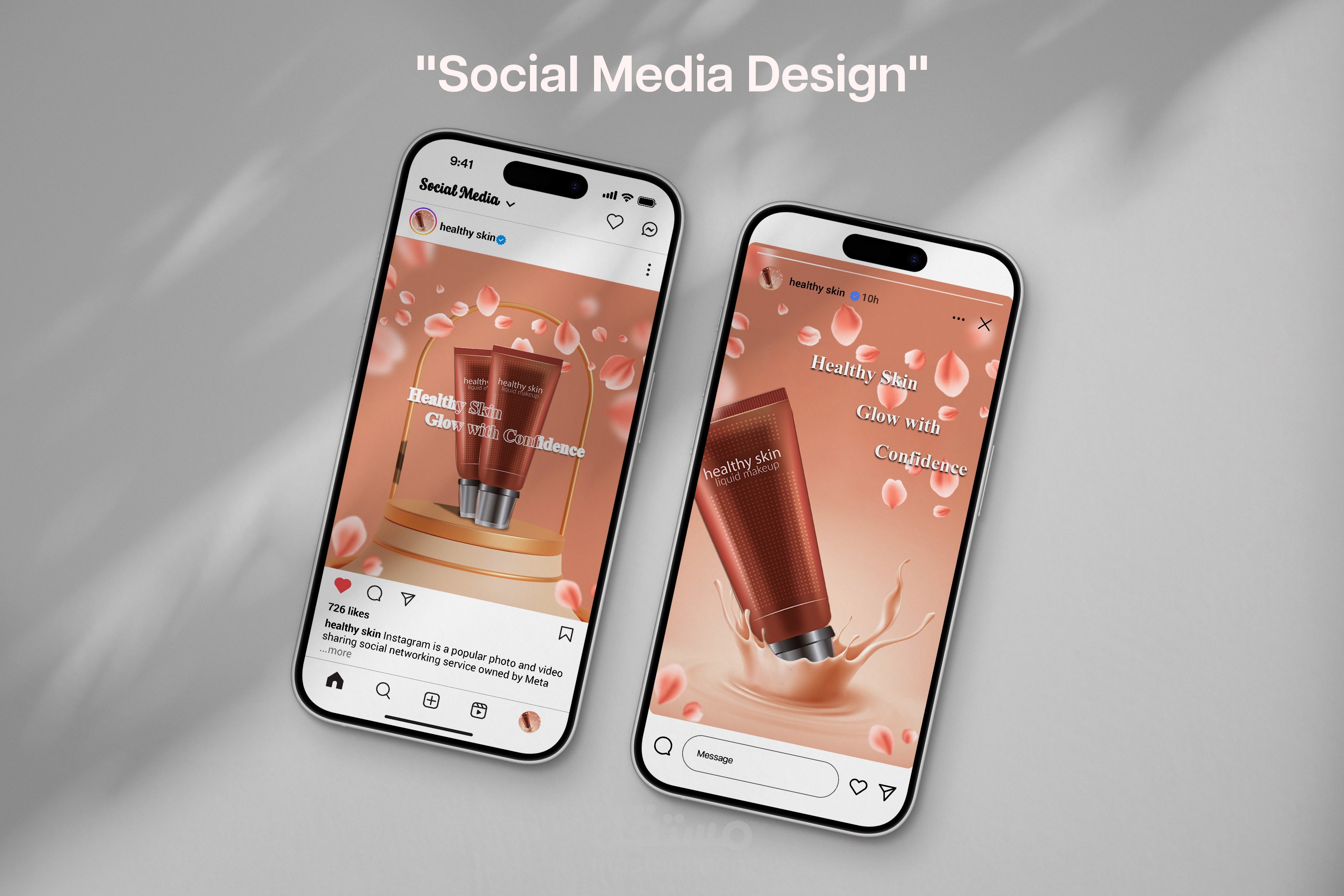 تصميم إعلان منتجات تجميل بأسلوب عصري وجذاب