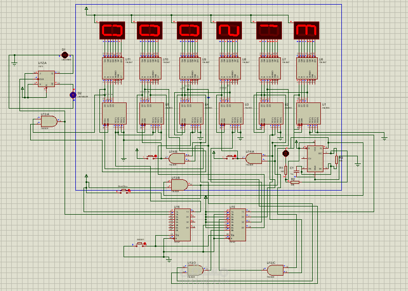 تصميم وتنفيذ ساعة رقمية (Digital Clock) باستخدام Digital Logic مع محاكاة على Proteus