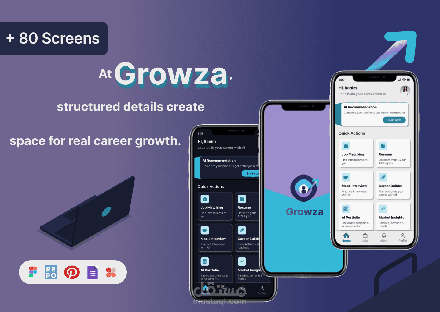 تطبيق تطوير المسار المهني بالذكاء الاصطناعي(Growza)