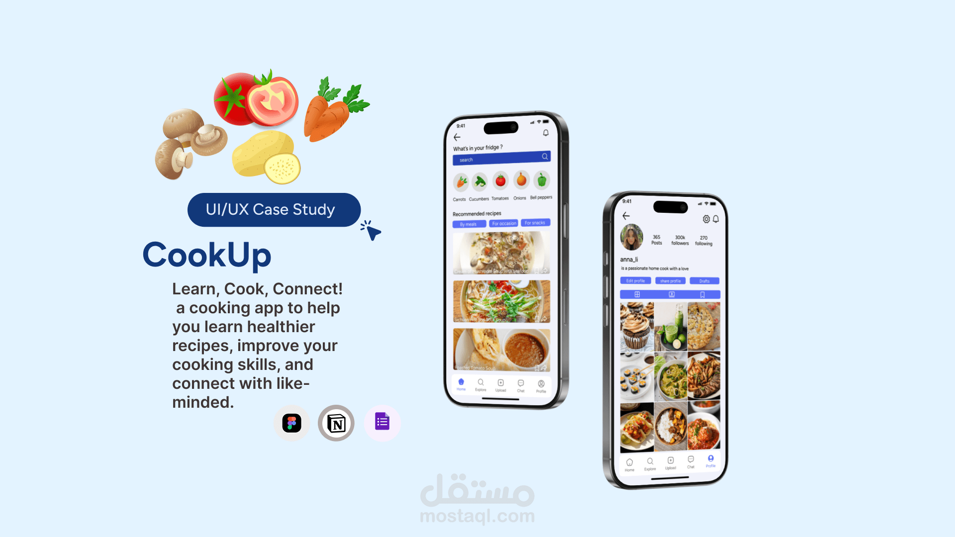 تصميم تطبيق للطهي الصحيUX/UI Cooking app Design