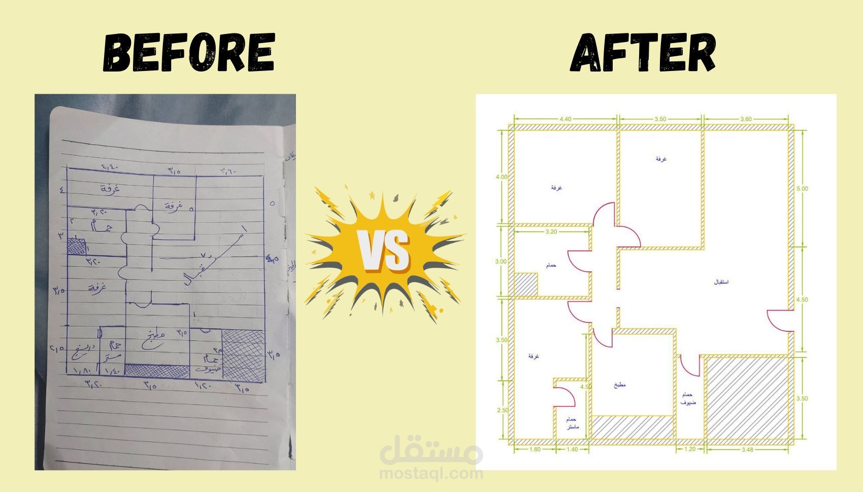 تصميم مخطط معماري متكامل باستخدام AutoCAD