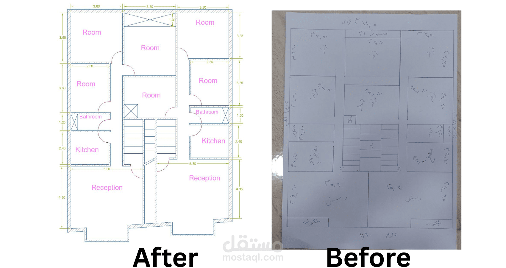 تصميم مخطط معماري متكامل باستخدام AutoCAD