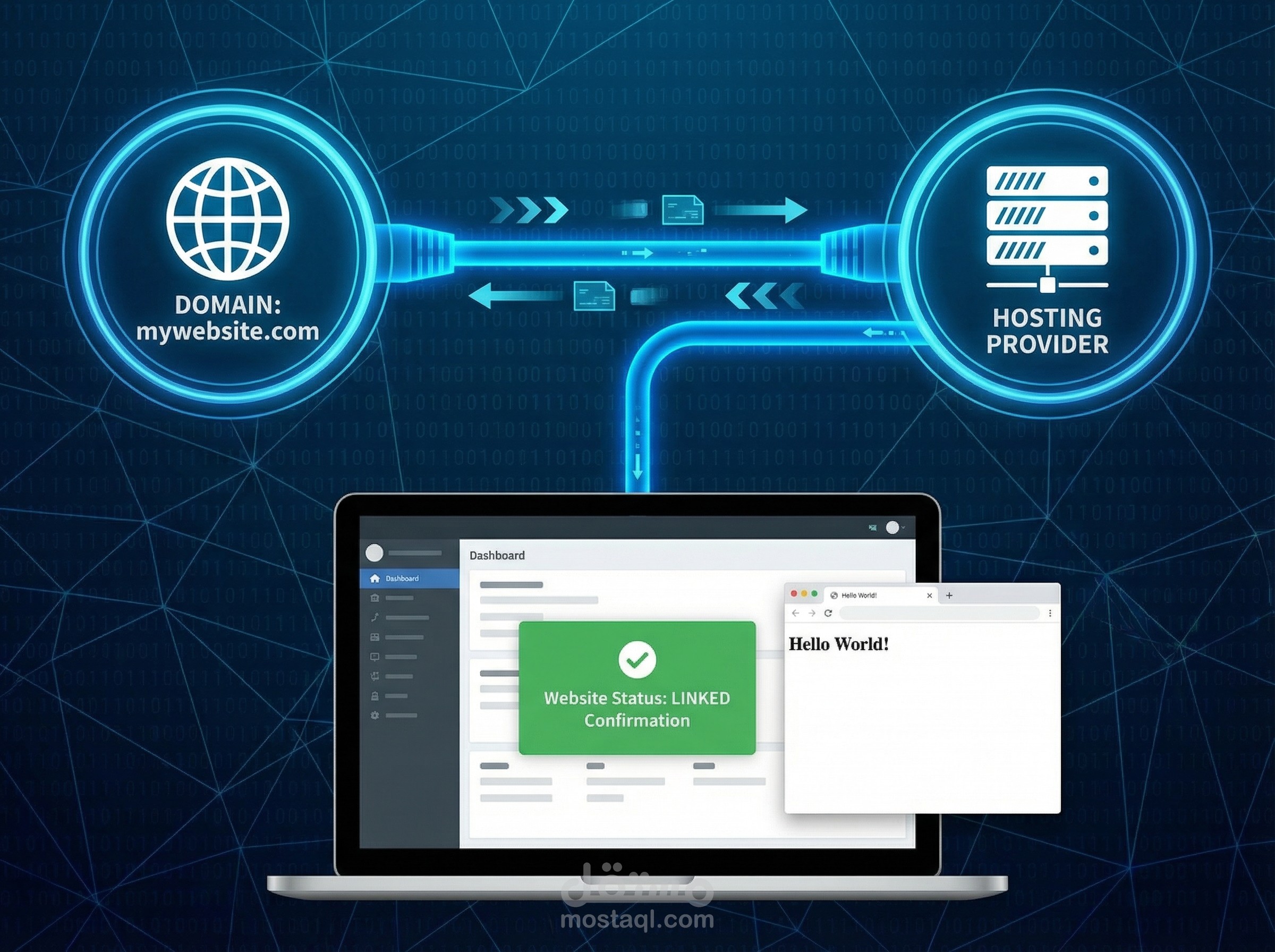 ربط دومين باستضافة وتفعيل الموقع بشكل احترافي