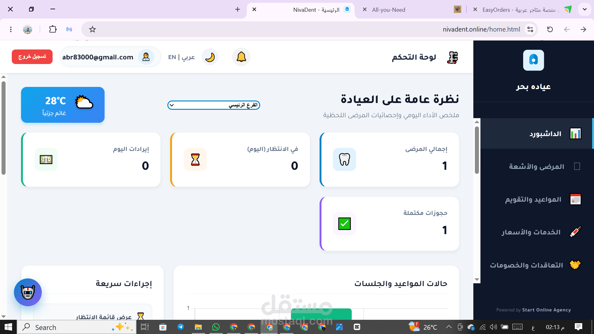 Niva Dent | النظام السحابي الأذكى لإدارة عيادات الأسنان (SaaS)