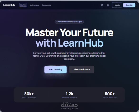 منصة تعليمية متكاملة Full Stack — LearnHub (React + Node.js)