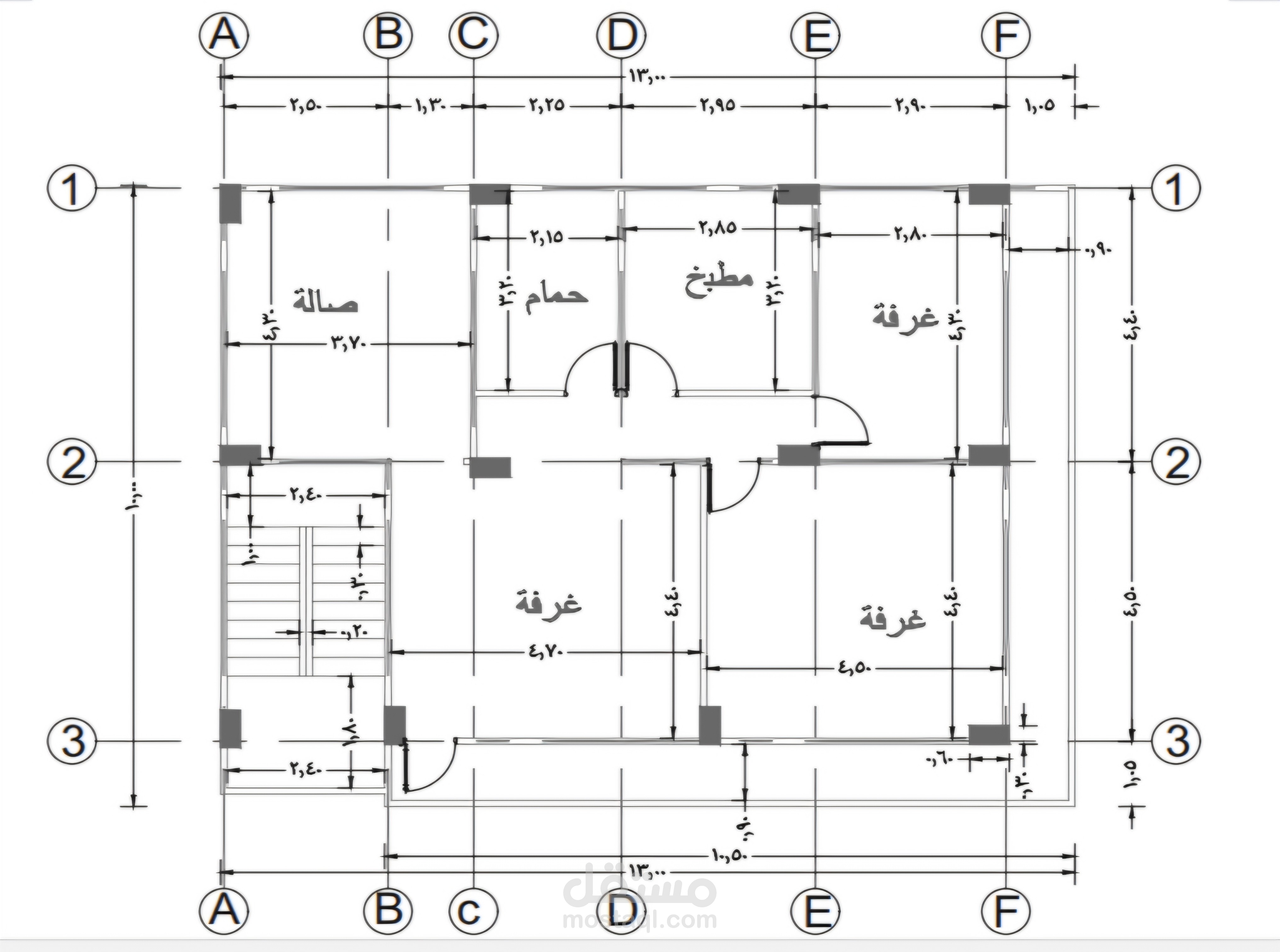 رسم مخطط شقة باستخدام AutoCAD